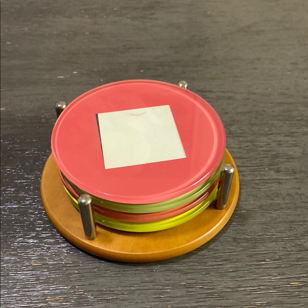 Swing Colorful Glass  Photo Coaster Set